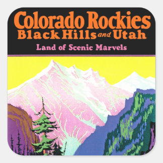 Adesivo Quadrado Vintage Colorado ~ Land of Scenic Marvels