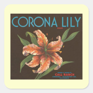 Adesivo Quadrado Vintage Corona Lily Sticker