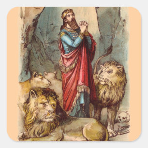 Adesivo Quadrado Vintage Daniel no Lions Den Sticker
