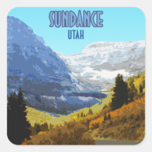 Adesivo Quadrado Vintage das montanhas de Sundance Utá