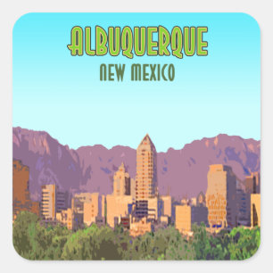 Adesivo Quadrado Vintage de Albuquerque New mexico