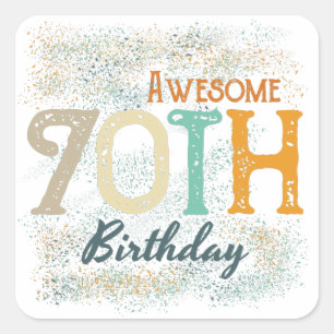 Adesivo Quadrado vintage decorativo incrível aniversário de 70