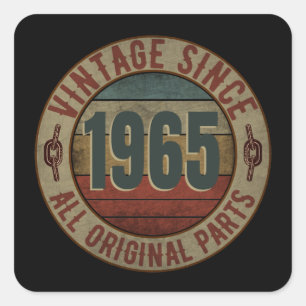 ADESIVO QUADRADO VINTAGE DESDE 1965 TODAS AS PEÇAS ORIGINAIS