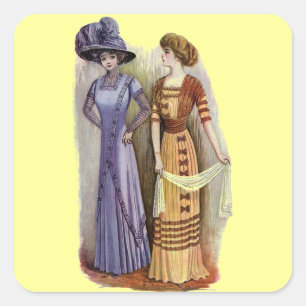 Adesivo Quadrado Vintage Dresses