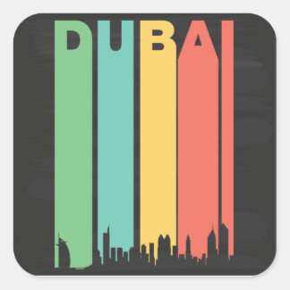 Adesivo Quadrado Vintage Dubai Cityscape