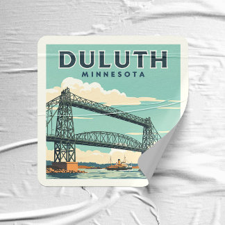 Adesivo Quadrado Vintage Duluth Minnesota