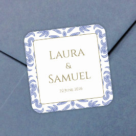 Adesivo Quadrado Vintage Dusty Blue Stickers