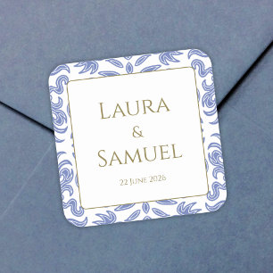 Adesivo Quadrado Vintage Dusty Blue Stickers