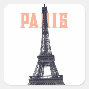 Adesivo Quadrado Vintage Eiffel Tower Paris Europa - Viagem