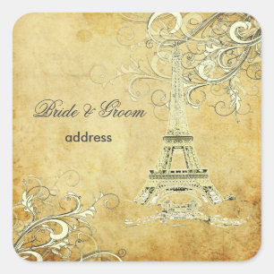 ADESIVO QUADRADO VINTAGE EIFFEL TOWER/VANILLA SWIRLS