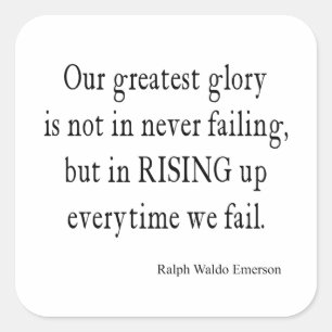 Adesivo Quadrado Vintage Emerson Superando Cotação de Falha