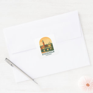 Adesivo Quadrado Vintage Estocolmo Suécia Viagem – Escandinavo