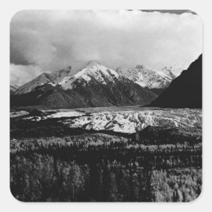 Adesivo Quadrado Vintage EUA Alasca glaciar Matanuska 1970