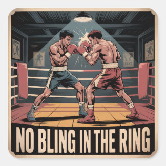 Adesivo Quadrado Vintage Fight Club - Sem Bling No Anel