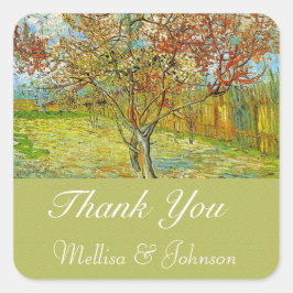 Adesivo Quadrado Vintage floral favor do casamento obrigado seus ad