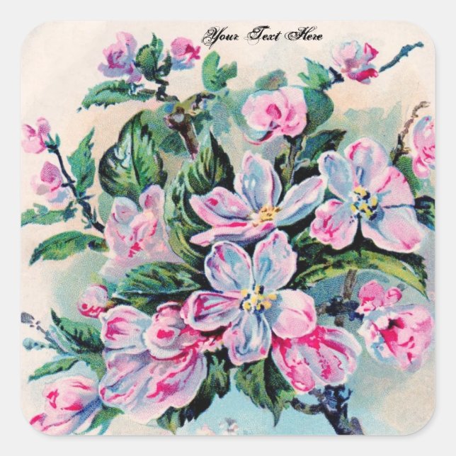 Adesivo Quadrado Vintage Floral Sticker (Frente)