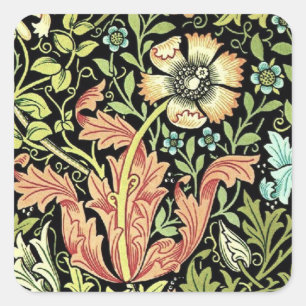 Adesivo Quadrado Vintage Floral Wallpaper