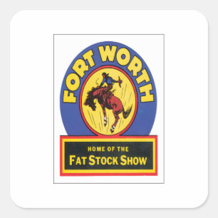 Adesivo Quadrado Vintage Fort Worth, Texas