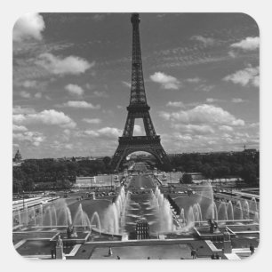 Adesivo Quadrado Vintage França Paris Fontain Chaillot Tower Eiffe