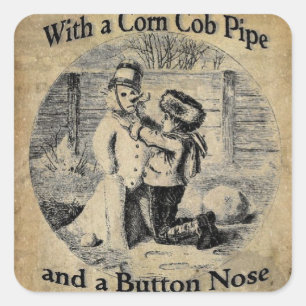 Adesivo Quadrado Vintage Frosty The Snowman