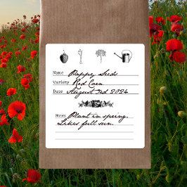 Adesivo Quadrado Vintage Gardener - Poupança Ilustrada De Sementes