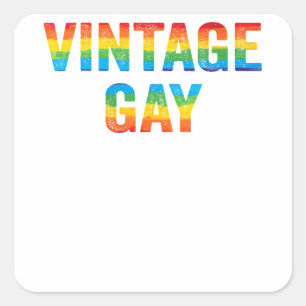 Adesivo Quadrado Vintage Gay Arco-Íris LGBTQ - Gay Prima LGBT Dista