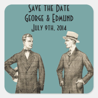 Adesivo Quadrado Vintage Gay Salve a data