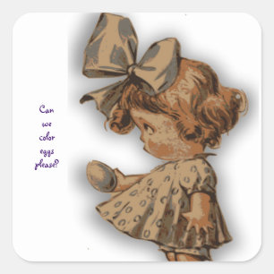 Adesivo Quadrado Vintage Girl With Egp Sticker