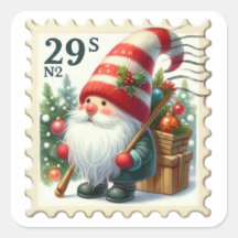 Vintage Gnomos Postage Stamps