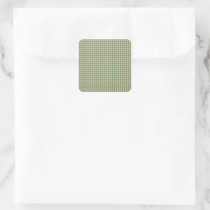 Adesivo Quadrado Vintage Green Gingham - Padrão de Charme de Farmho