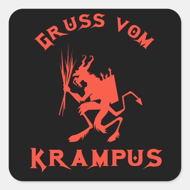 Adesivo Quadrado Vintage Gruss vom Krampus (Frente)