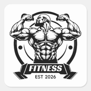 Adesivo Quadrado Vintage Gym Fitness suar agora brilhar depois