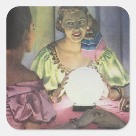 Adesivo Quadrado Vintage Gypsy Fortune Teller Seance