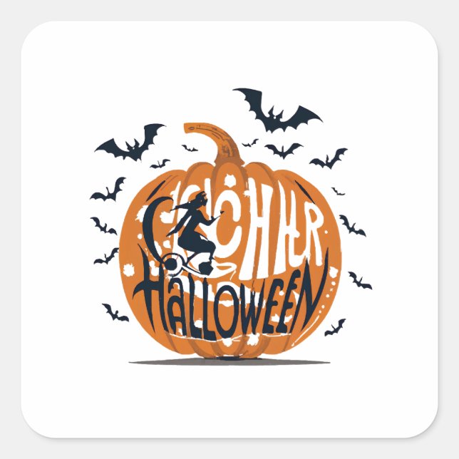 Adesivo Quadrado Vintage halloween (Frente)