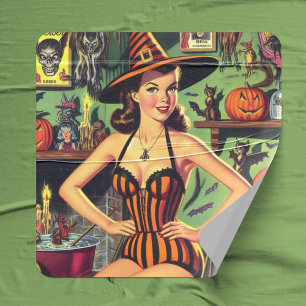 Adesivo Quadrado Vintage Halloween Cute Witup