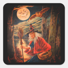 ADESIVO QUADRADO VINTAGE HALLOWEEN ILUSTRATION SQUARE STICKKKARE