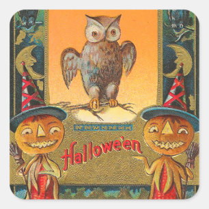 Adesivo Quadrado Vintage Halloween Owen Stickers - Truque ou tratam