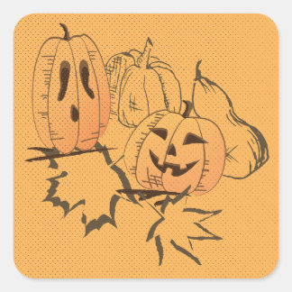 Adesivo Quadrado Vintage Halloween Sticker