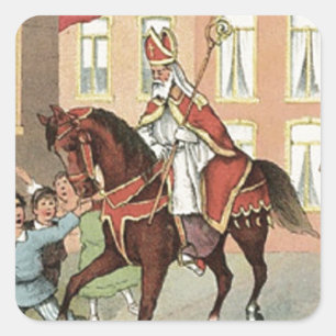 Adesivo Quadrado Vintage holandês São Nicolau do St. Nick de