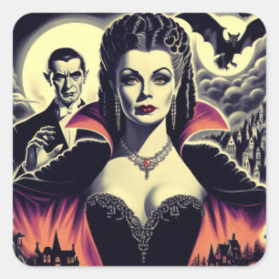 Adesivo Quadrado Vintage Hot Vampire Woman