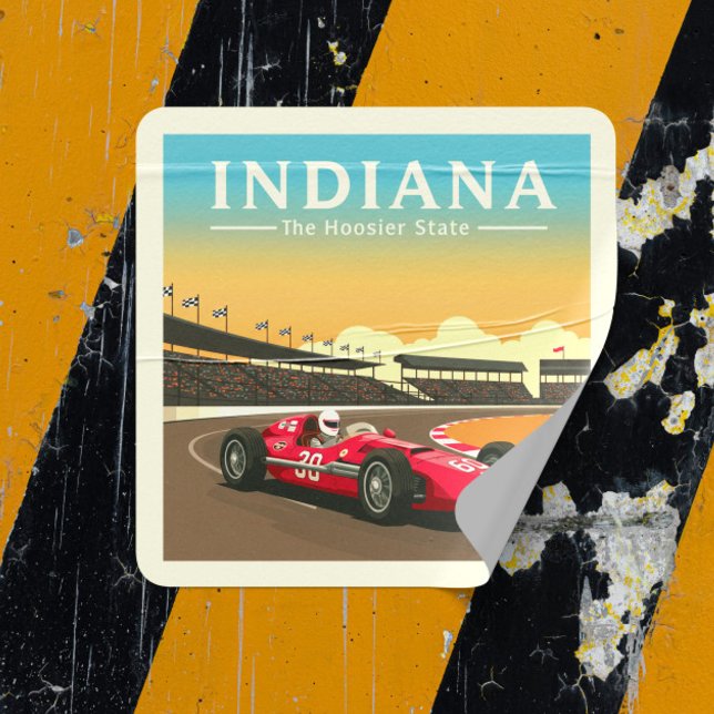 Adesivo Quadrado Vintage Indiana (Criador carregado)