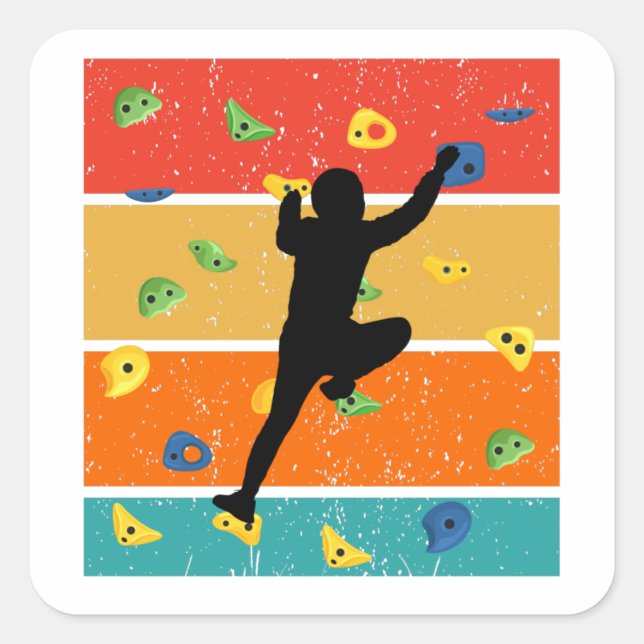 Adesivo Quadrado Vintage Indoor Rock Escalting (Frente)