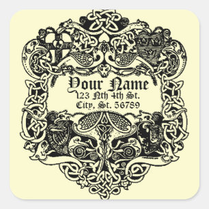 Adesivo Quadrado Vintage Irish Celtic Knots