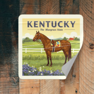 Adesivo Quadrado Vintage Kentucky