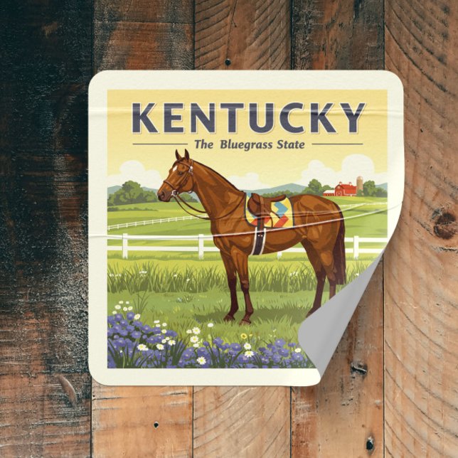 Adesivo Quadrado Vintage Kentucky (Criador carregado)