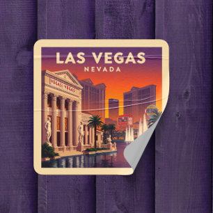 Adesivo Quadrado Vintage Las Vegas Nevada