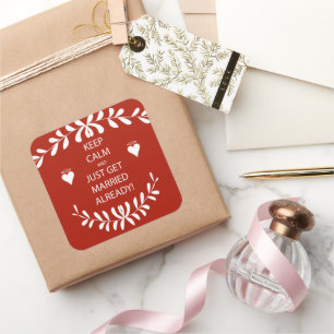 Adesivo Quadrado Vintage MANTER CALM SE CASAR