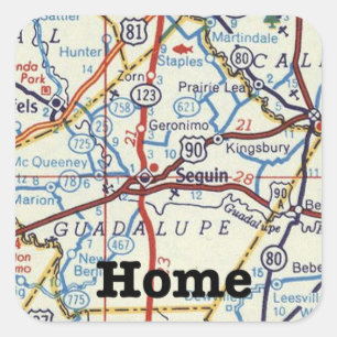 Adesivo Quadrado Vintage Map Sticker