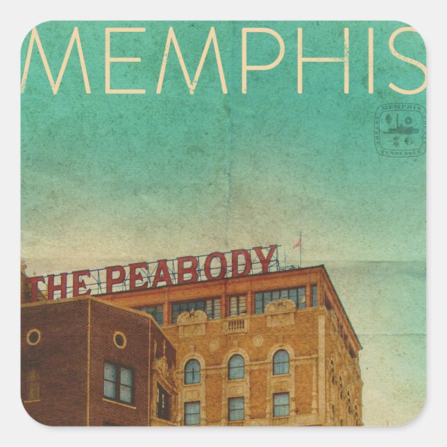 Adesivo Quadrado Vintage Memphis Square Stickers (Frente)