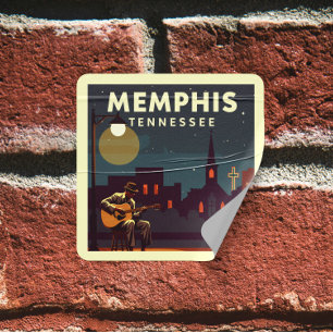 Adesivo Quadrado Vintage Memphis Tennessee